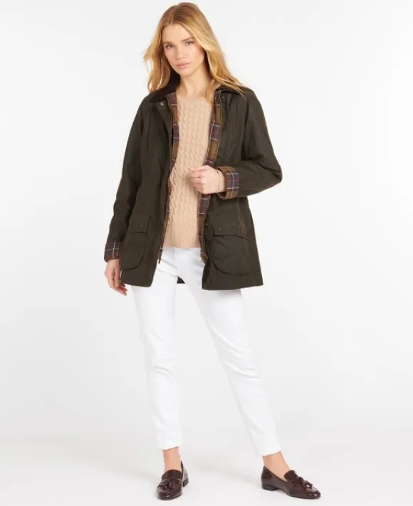 Barbour Classic Beadnell Wax naisten öljytakki, oliivi