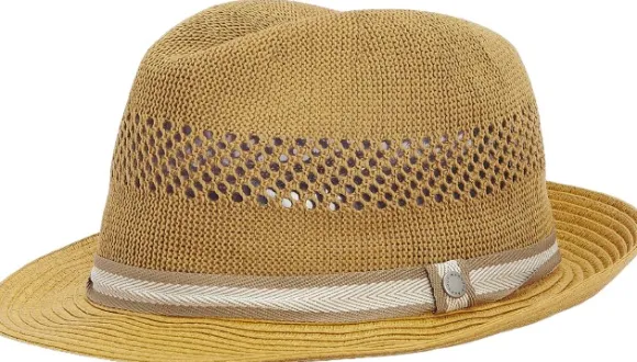 Barbour Craster Trilby Summer Hat hattu, Dark Tan