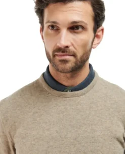 Barbour Essential Lambswool Crew Neck lampaanvillapaita, Fossil