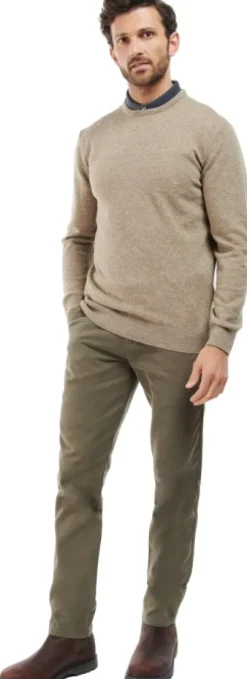 Barbour Essential Lambswool Crew Neck lampaanvillapaita, Fossil