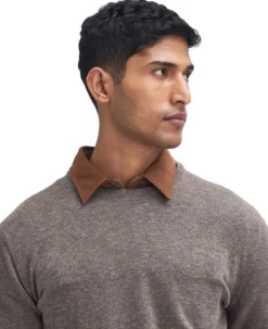 Barbour Essential Lambwool Crew villapaita, Dark Stone