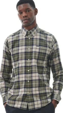 Barbour Fortrose Tailored Shirt puuvillapaita, Forest Mist
