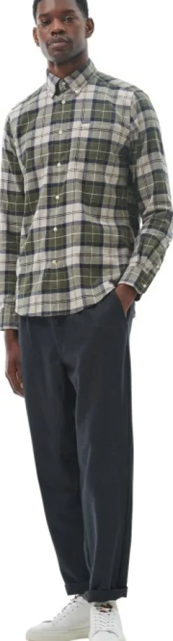 Barbour Fortrose Tailored Shirt puuvillapaita, Forest Mist