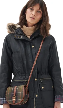 Barbour Katrine Leather Saddle Bag laukku, Classic Tartan