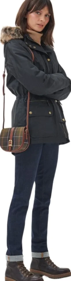 Barbour Katrine Leather Saddle Bag laukku, Classic Tartan
