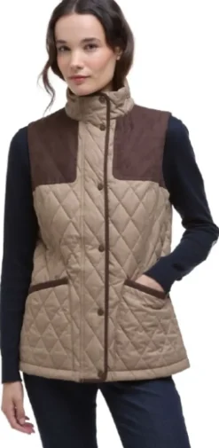 Barbour Keeper Wear Quilted Gilet naisten ampumaliivi, Military Brown