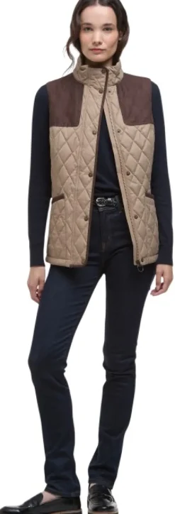 Barbour Keeper Wear Quilted Gilet naisten ampumaliivi, Military Brown