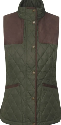 Barbour Keeper Wear Quilted Gilet naisten ampumaliivi, Olive/Ancient Tartan