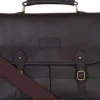 Barbour Leather Briefcase Unisex laukku, Dark Brown