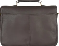 Barbour Leather Briefcase Unisex laukku, Dark Brown