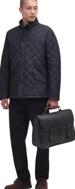 Barbour Leather Briefcase Unisex laukku, Dark Brown