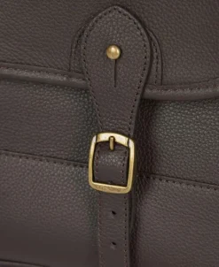 Barbour Leather Briefcase Unisex laukku, Dark Brown