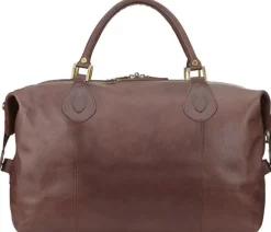 Barbour Leather Medium Travel Explorer Bag laukku, Dark Brown