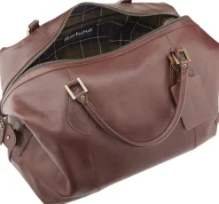 Barbour Leather Medium Travel Explorer Bag laukku, Dark Brown