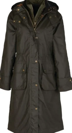 Barbour Long Cannich Wax Jacket naisten vahatakki, Olive/Classic