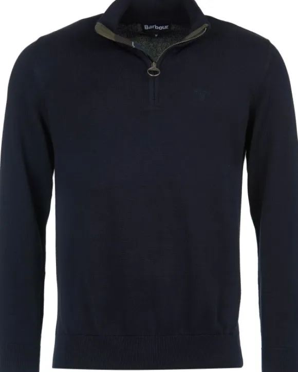 Barbour M's Cotton Half Zip Navy