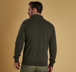 Barbour M's Cotton Half Zip Olive Marl