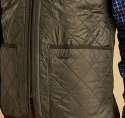 Barbour M's Polarquilt Waistcoat Zip In Liner Dark Olive Check