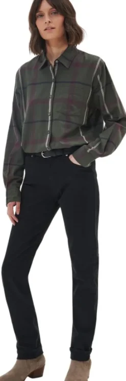 Barbour Oxer Check Shirt naisten paita, vihreä/musta