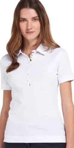 Barbour Portsdown Top naisten pikeepaita, White/Platinum