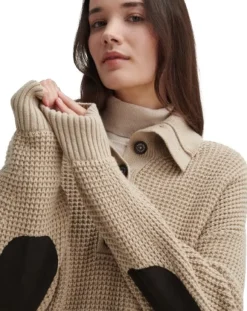 Barbour Woodside Knit naisten pusero, Oatmeal/Hessian Tart