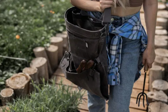 Barebones Gathering Bag puutarhalaukku, tummanharmaa