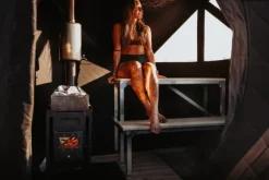 Bast Sauna Björk Delux Bastutält & Kamin 8-10 p