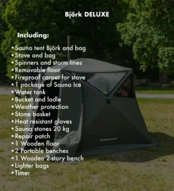 Bast Sauna Björk Delux Bastutält & Kamin 8-10 p