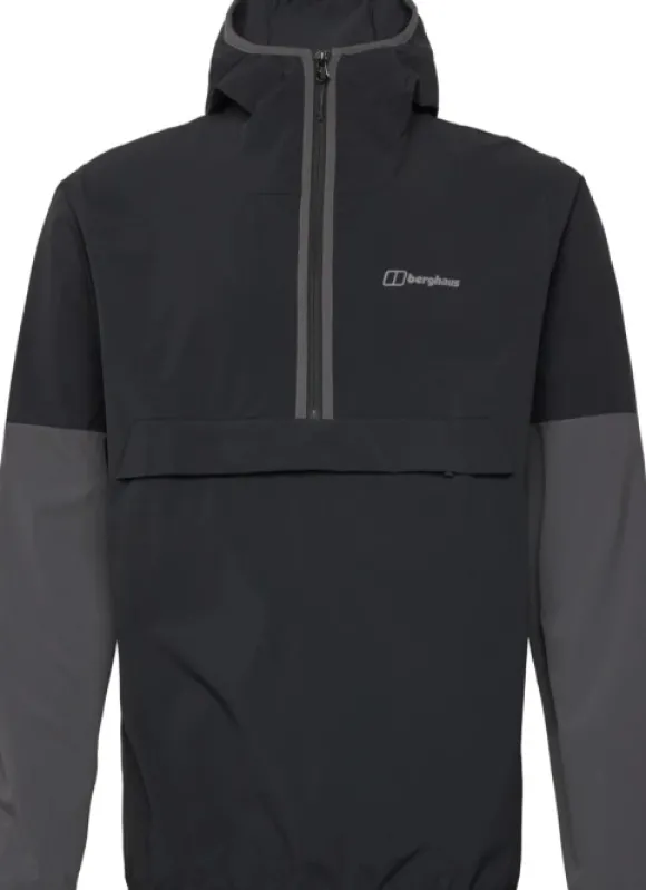 Berghaus Ms Wandermoor Wind Smock Jet Black/Grey Pinstripe