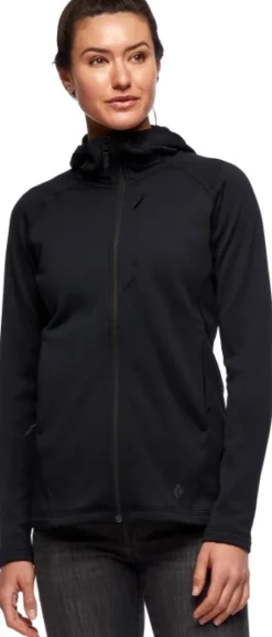 Black Diamond Factor Hoody naisten fleecetakki, musta