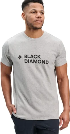 Black Diamond M Mini Stacked SS Tee Nickel Heather