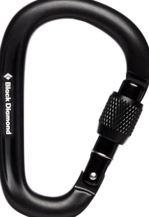 Black Diamond Pearlock Screwgate Carabiner lukittava karbiini, musta