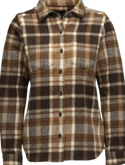 Black Diamond Project Heavy Flannel naisten paita, Bark Brown/Off White Plaid