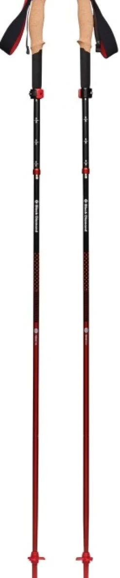 Black Diamond Pursuit FLZ Trekking Poles vaellussauvat, musta/punainen