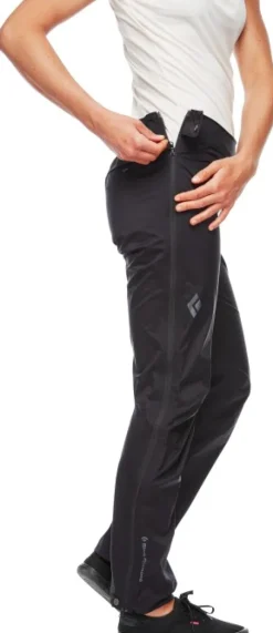 Black Diamond Stormline Stretch Full Zip naisten sadehousut, musta