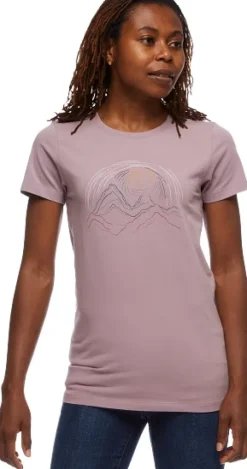 Black Diamond Summit Scribble Tee naisten t-paita, vaaleanpunainen