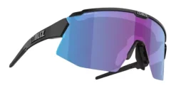 Bliz Breeze Matt Black + Violet w Blue Multi + Spare lens: Brown w Silver Mirror urheilulasit