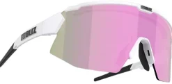 Bliz Breeze Matt White + Brown w Rose Multi + Spare lens Clear urheilulasit