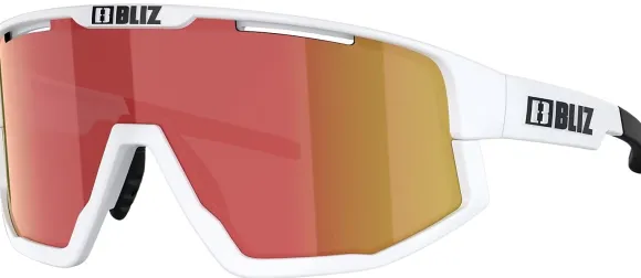 Bliz Fusion Matt White with Smoke/Red Multi