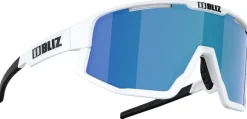 Bliz Fusion Small Matt White with Brown/Blue Multi
