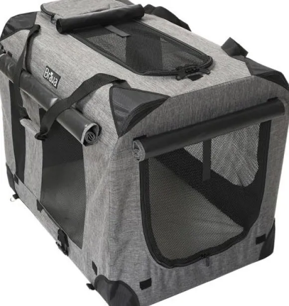 Brava Highway Dog Crate kevythäkki, L, vaaleanharmaa