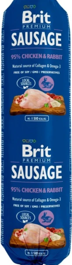 Brit Premium Chicken & Rabbit -koiranmakkara 800 g x 12