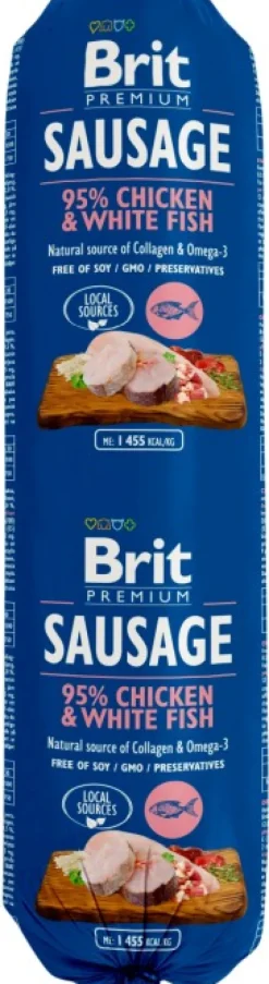 Brit Premium Chicken & White Fish -koiranmakkara 800 g