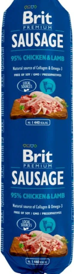 Brit Premium kana-lammas -koiranmakkara 800 g