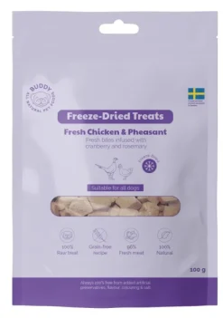 Buddy Freeze Dried Treats Raw Chicken & Phaesant 100g makupalat
