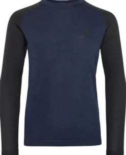 Bula Junior Norm Merino Wool Crew lasten kerrastopaita, Navy