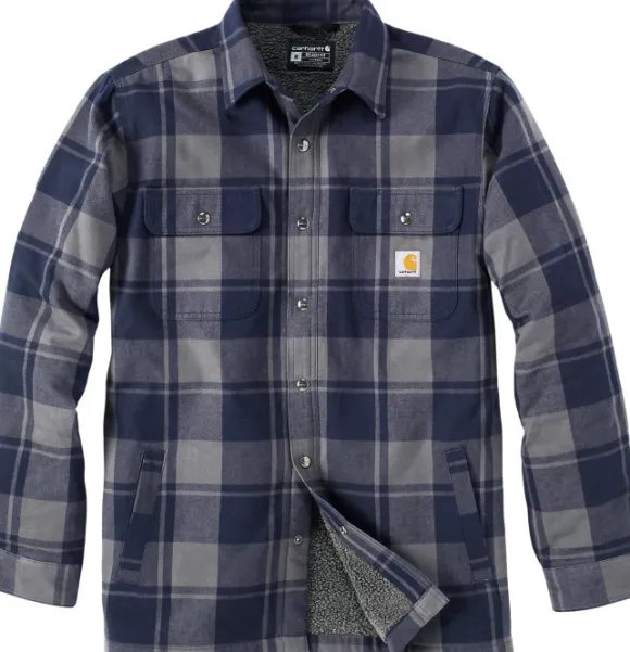 Carhartt Flannel Sherpa Lined Shirt Jacket flanellipaita, sininen