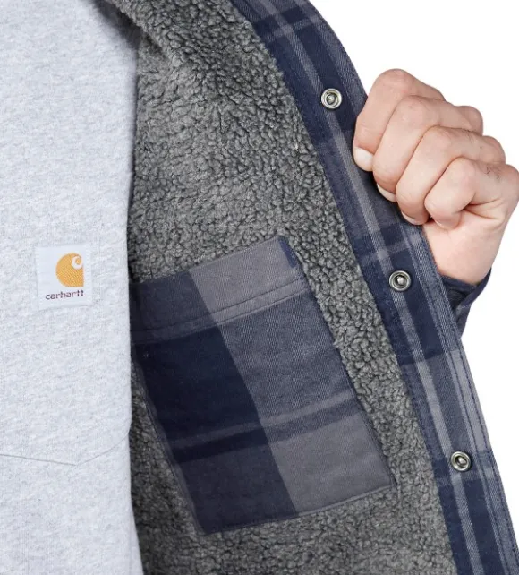 Carhartt Flannel Sherpa Lined Shirt Jacket flanellipaita, sininen