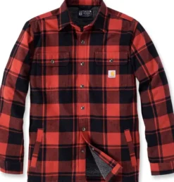 Carhartt Flannel Sherpa-Lined Shirt Jacket flanellipaita, punainen