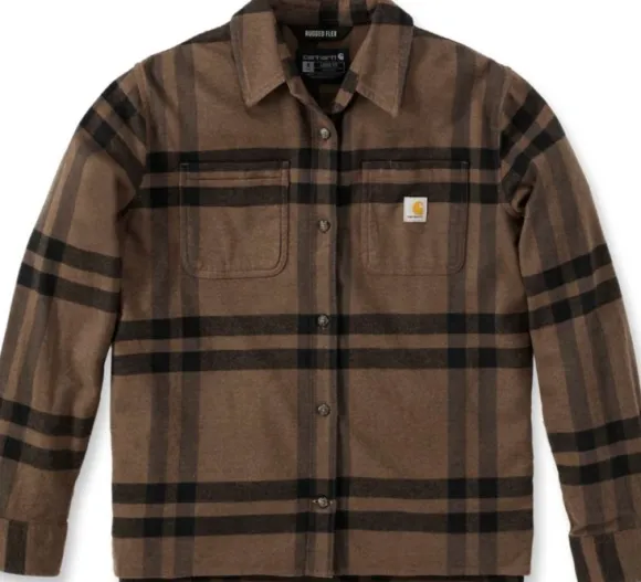 Carhartt Midweight Flannel L/S Plaid Shirt Carhartt naisten flanellipaita, ruskea